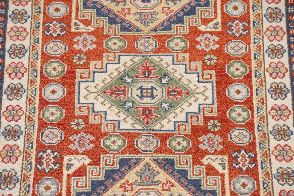 Geometric Wool Kazak Oriental Area Rug 4x6