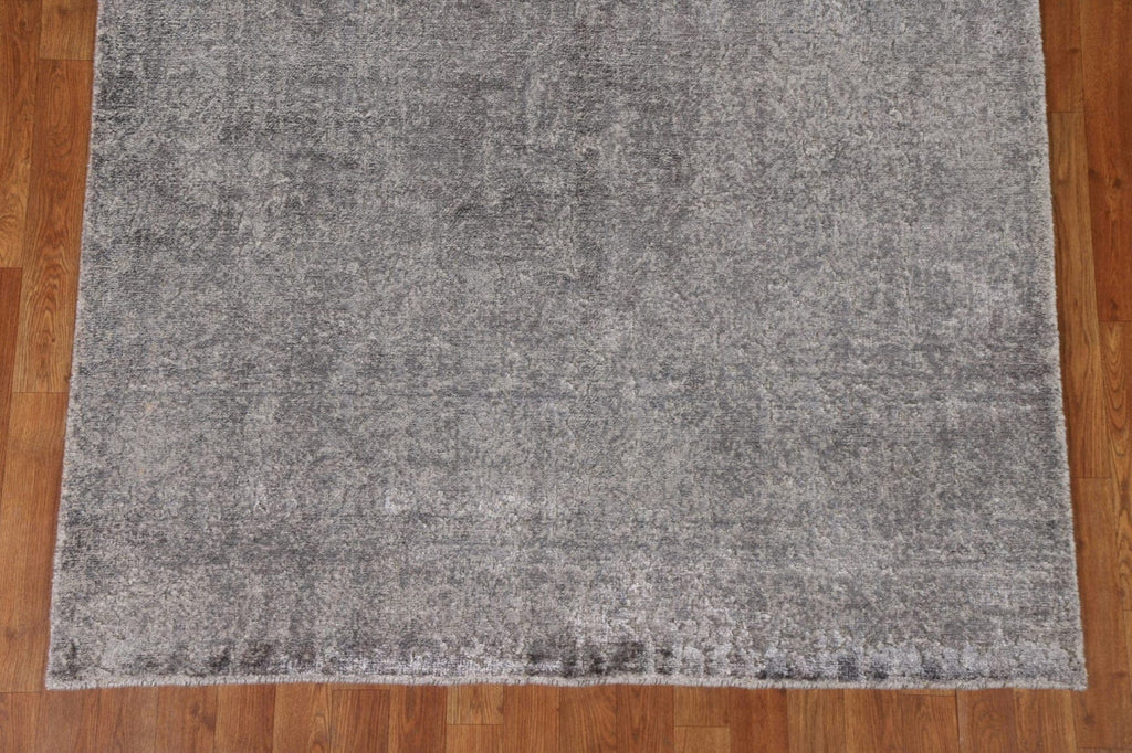 Silver Gray Abstract Area Rug 5x8