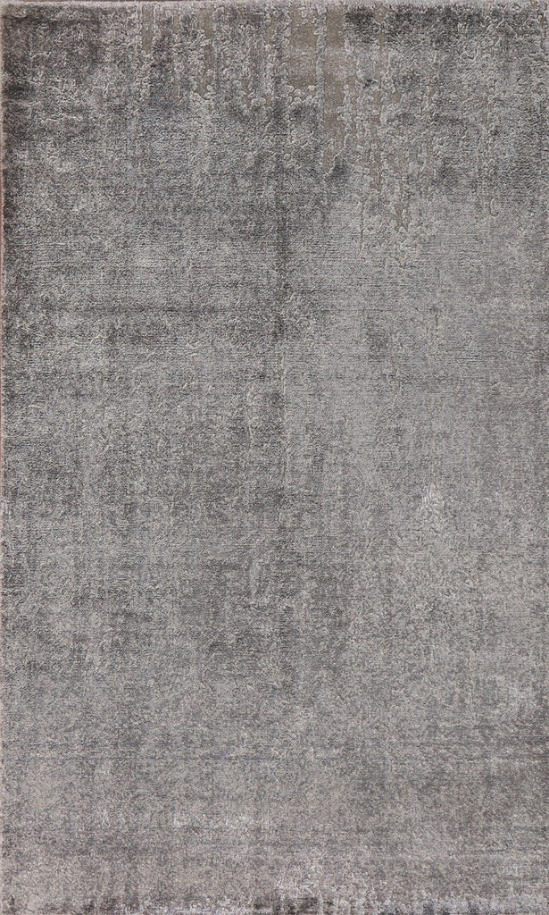 Silver Gray Abstract Area Rug 5x8