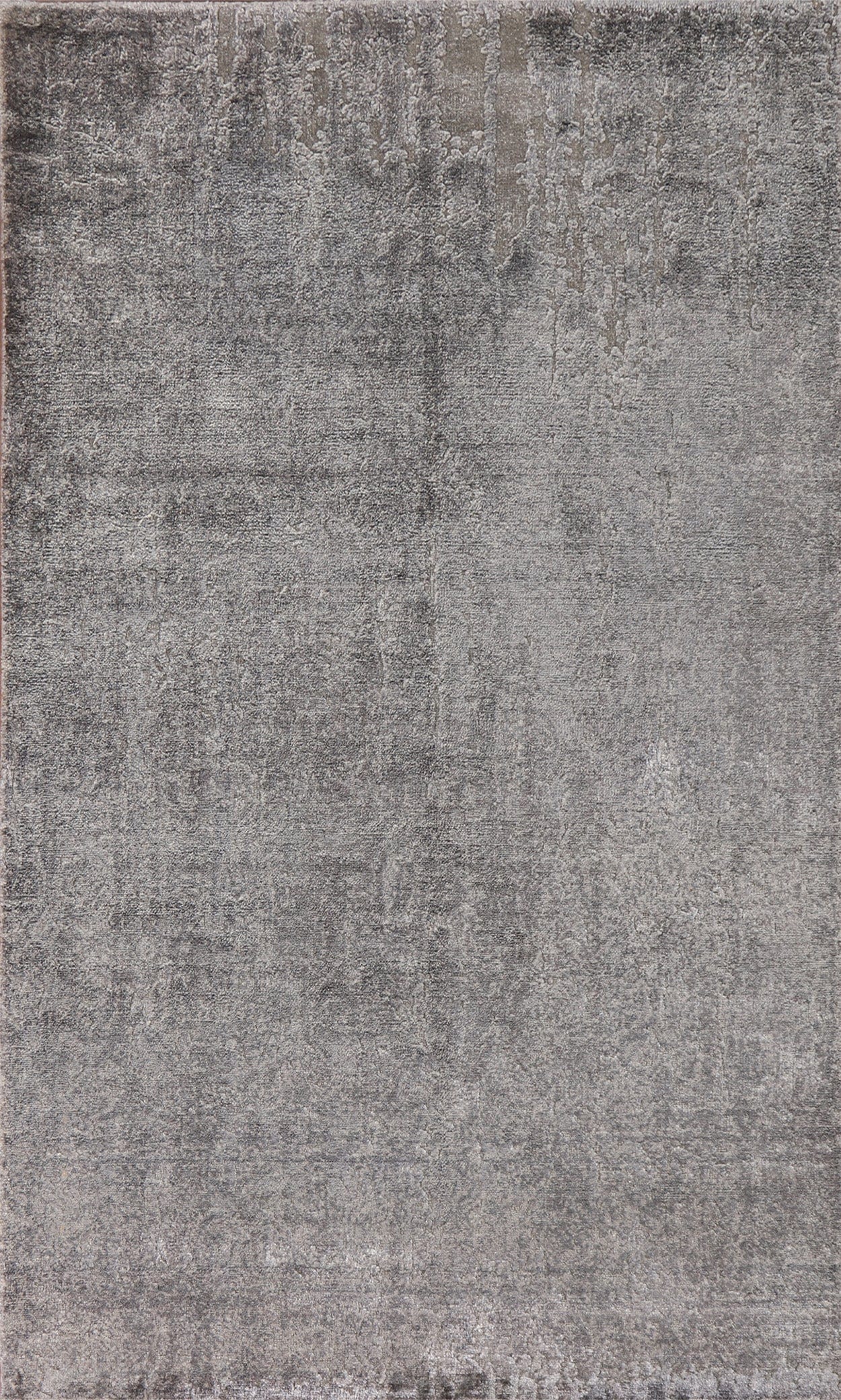 Silver Gray Abstract Area Rug 5x8