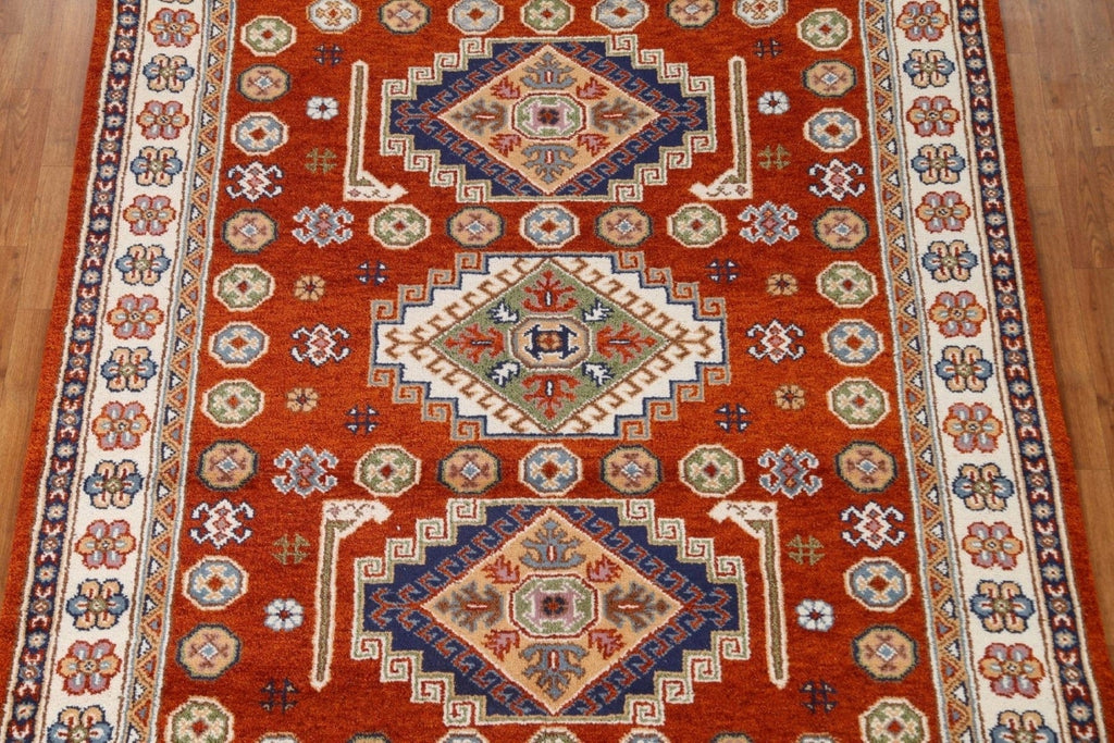 Geometric Kazak Oriental Area Rug 7x8