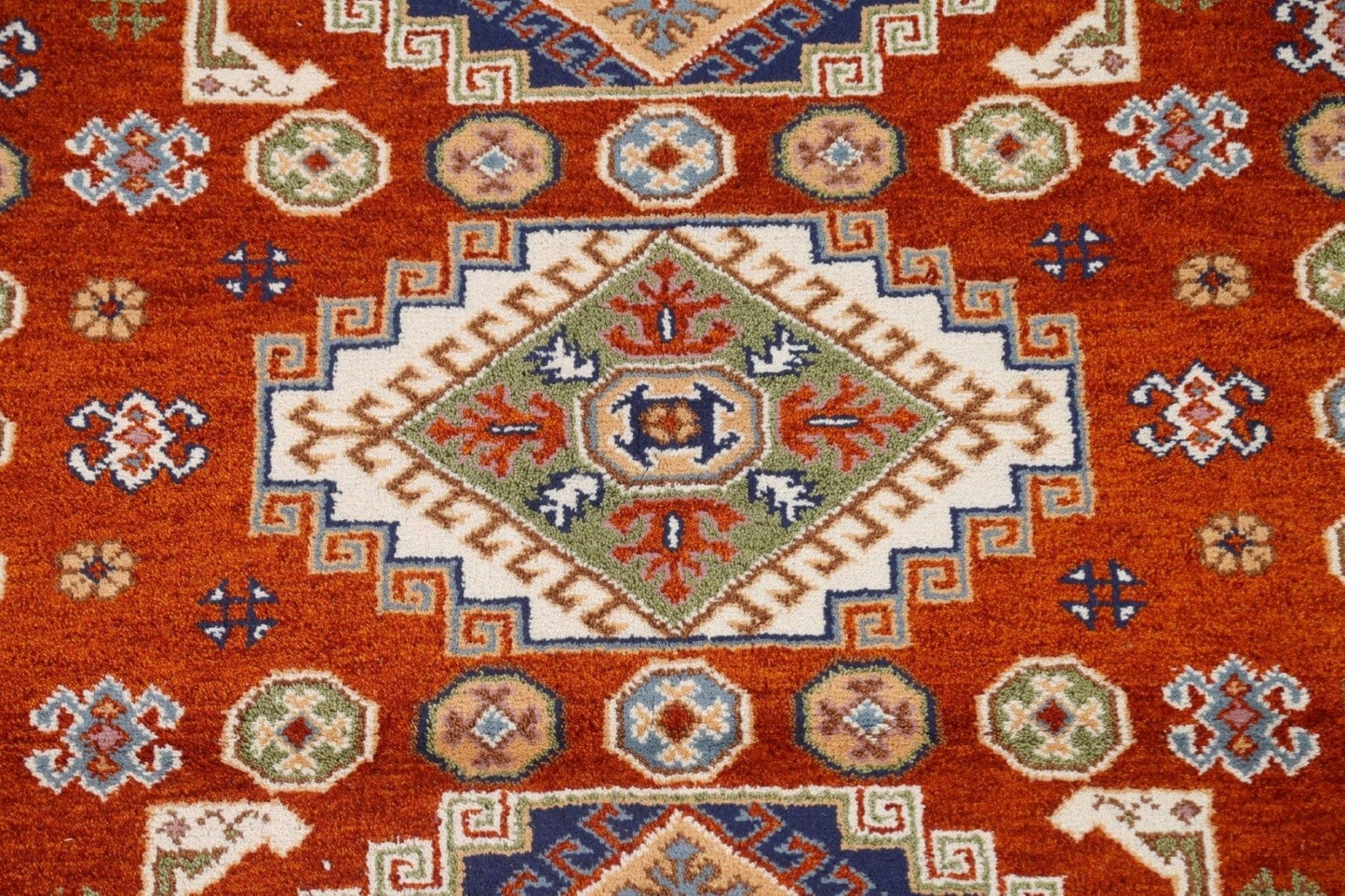 Geometric Kazak Oriental Area Rug 7x8