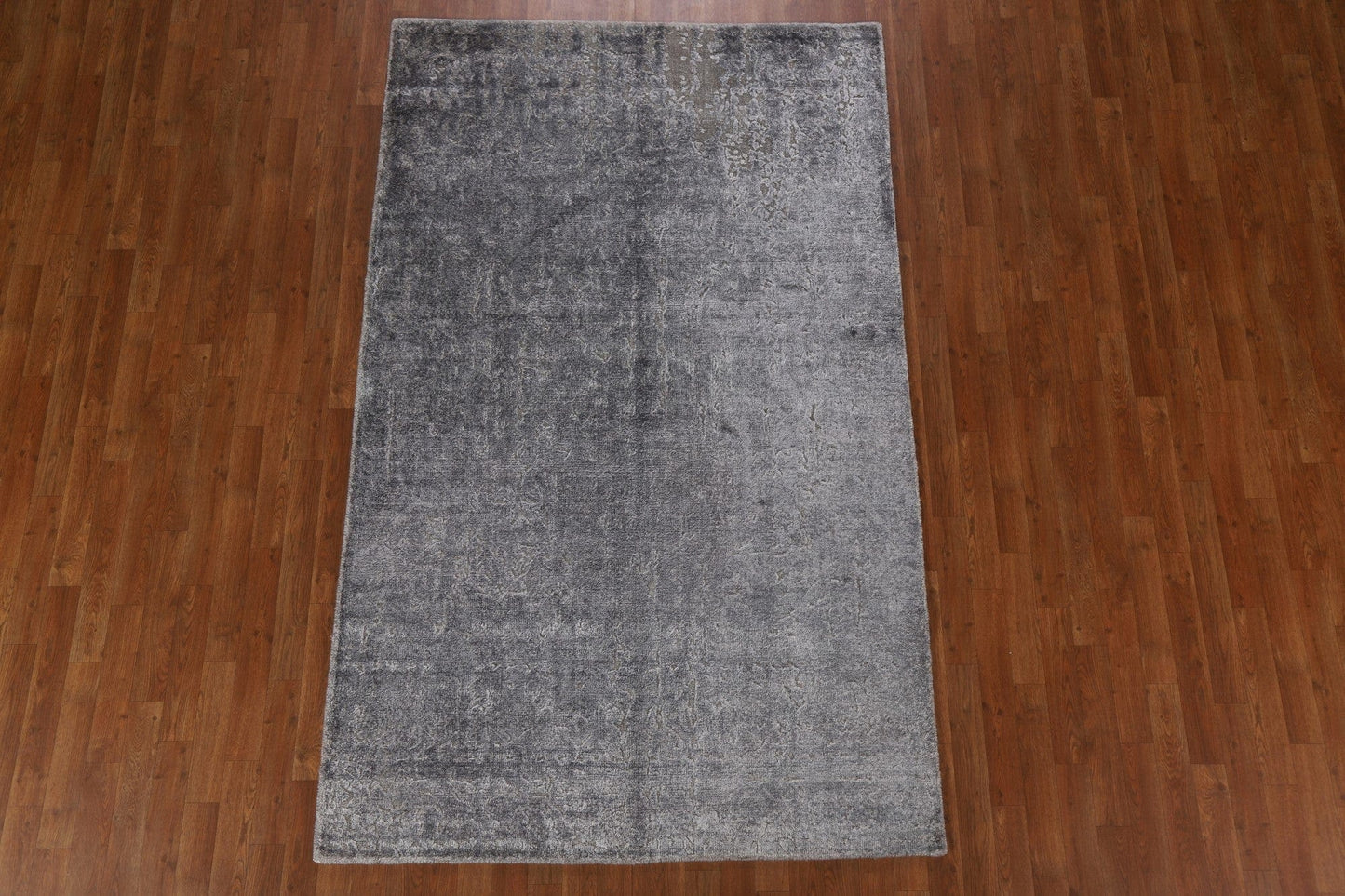 Silver Gray Abstract Area Rug 5x8