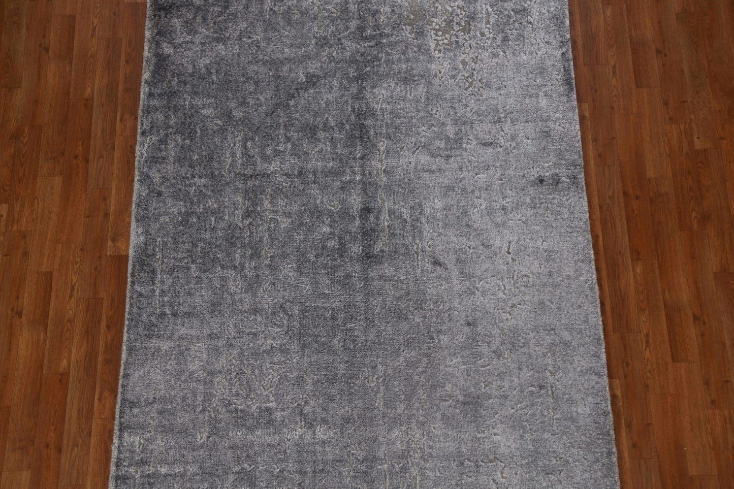 Silver Gray Abstract Area Rug 5x8