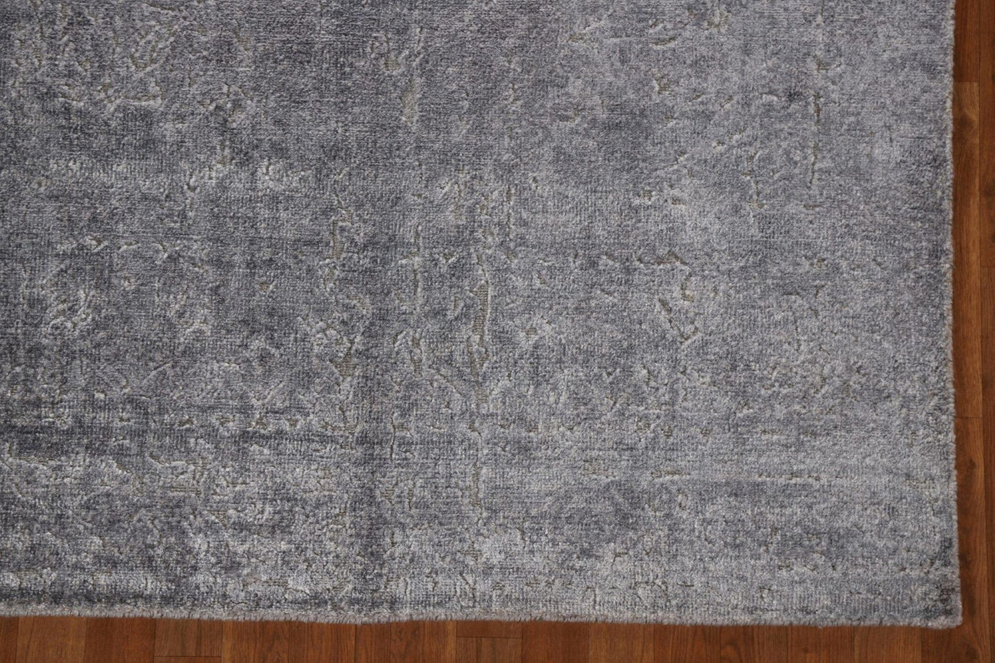 Silver Gray Abstract Area Rug 5x8