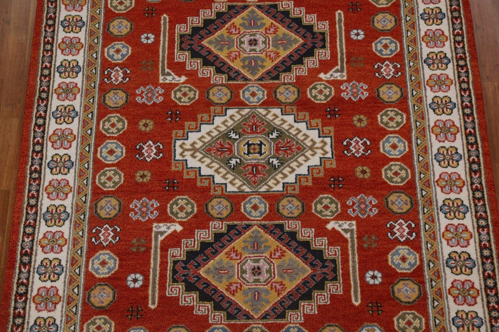 Geometric Wool Kazak Oriental Area Rug 7x8