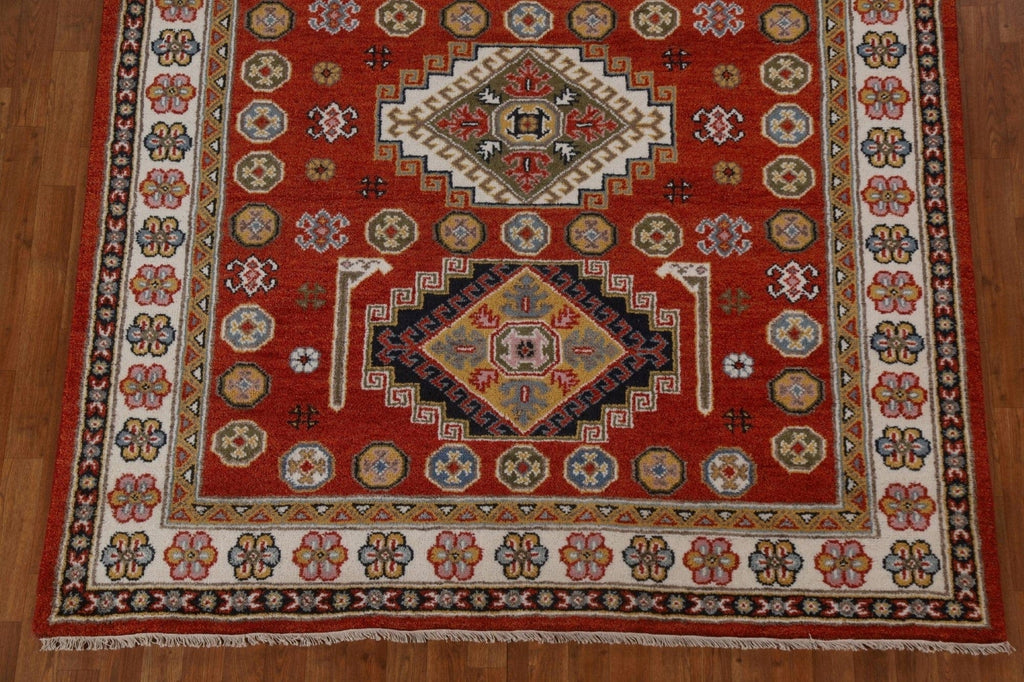 Geometric Wool Kazak Oriental Area Rug 7x8