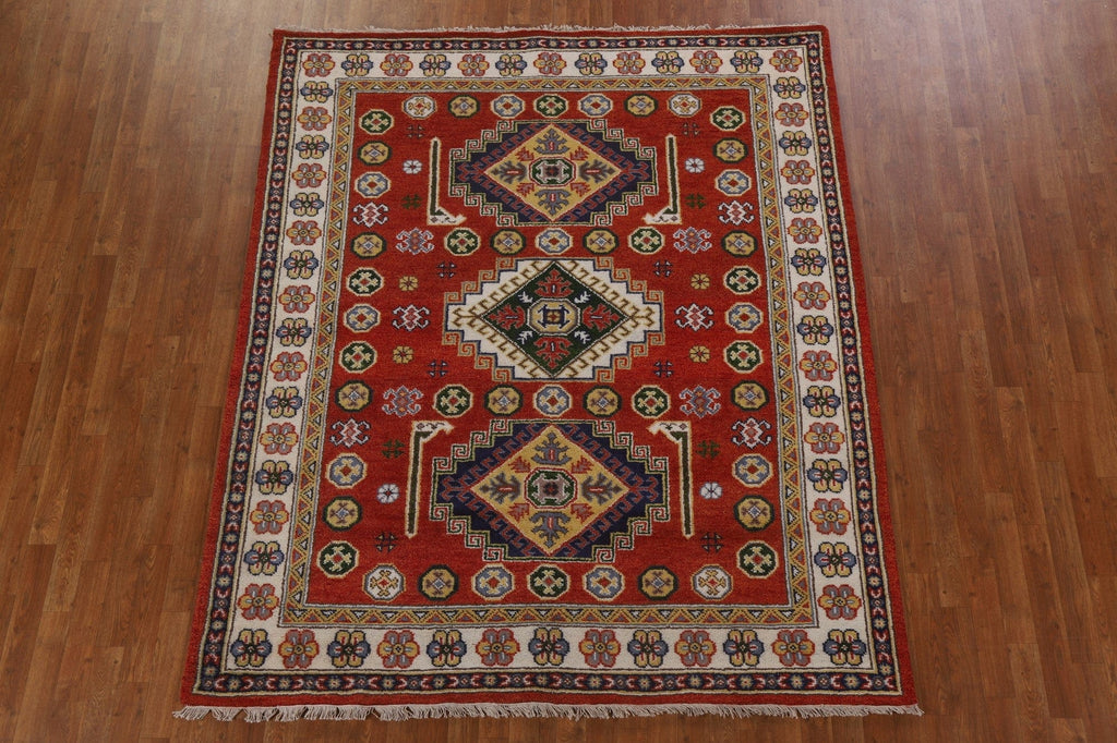 Wool Handmade Kazak Oriental Area Rug 7x8