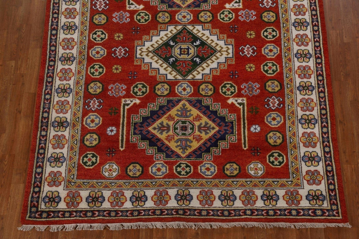 Wool Handmade Kazak Oriental Area Rug 7x8