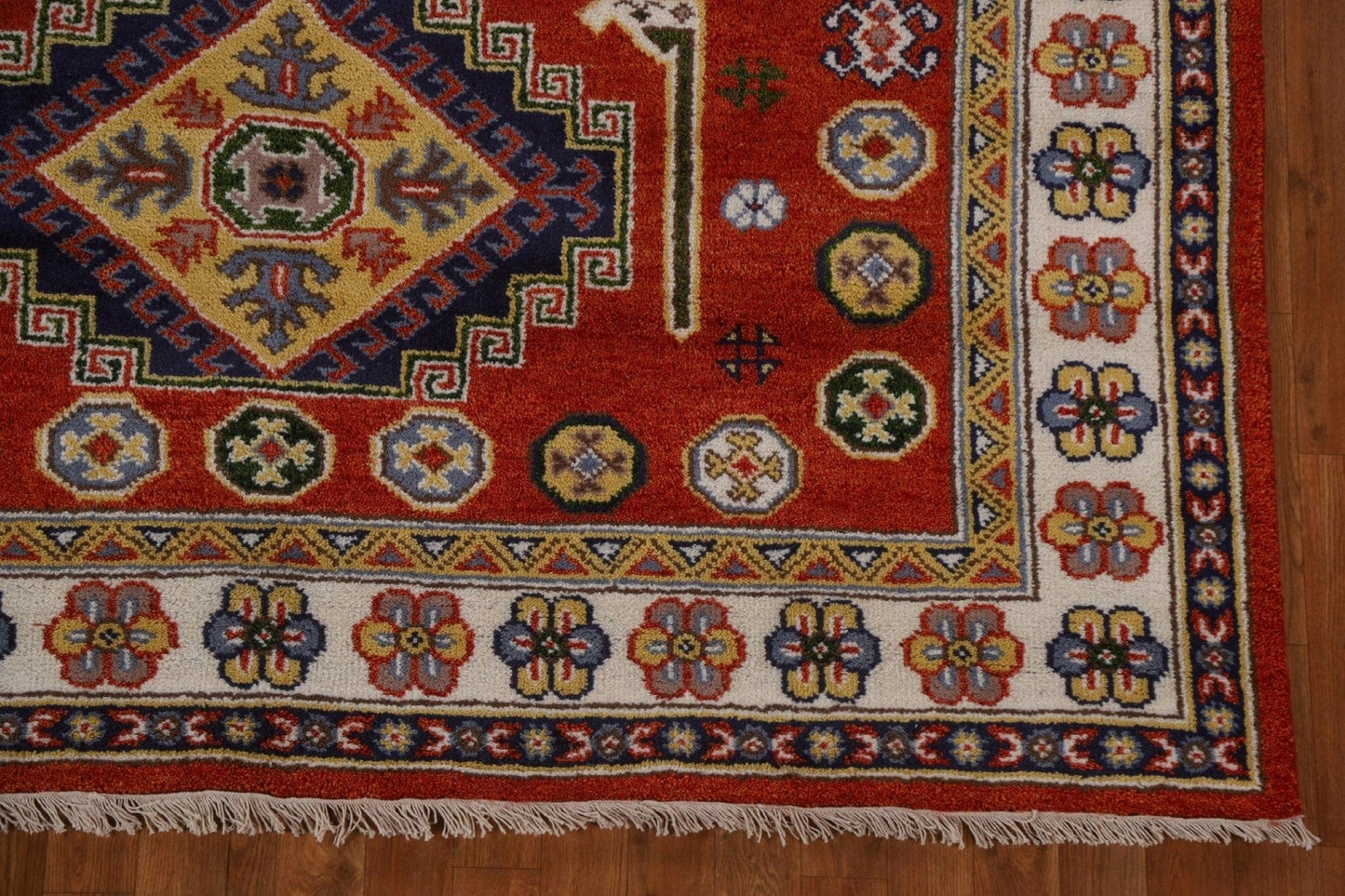 Wool Handmade Kazak Oriental Area Rug 7x8