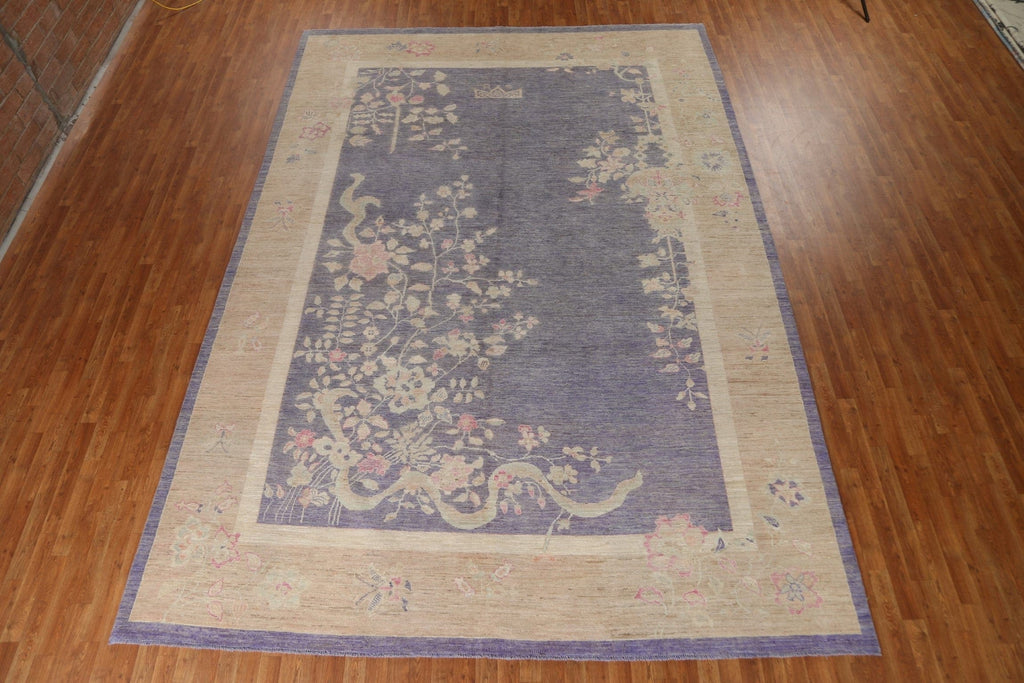 Vegetable Dye Art Deco Oriental Area Rug 10x14