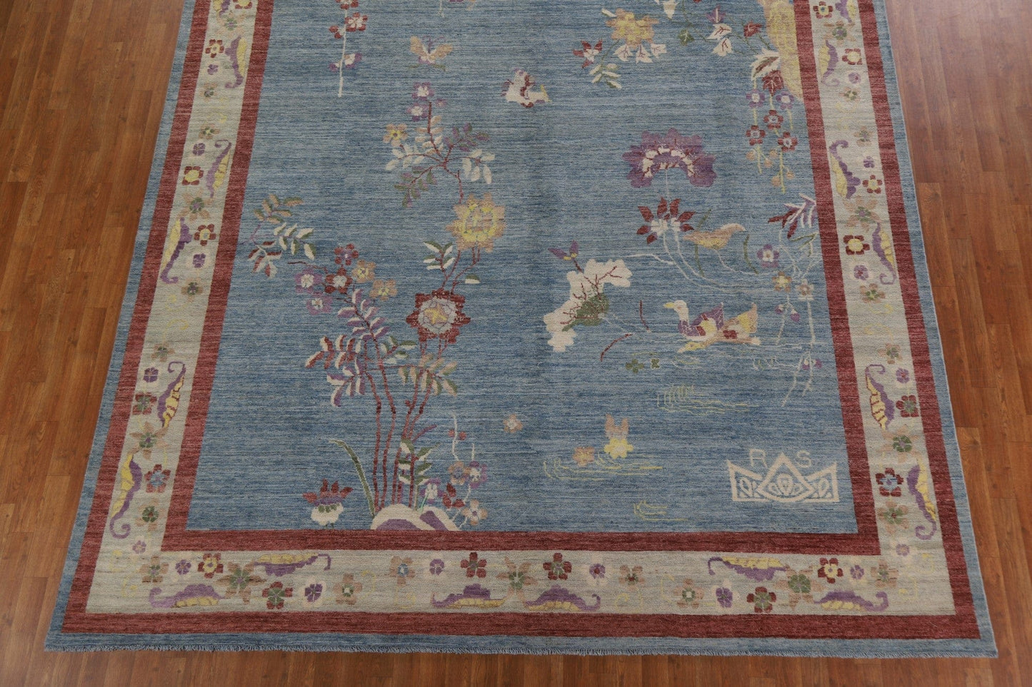 Vegetable Dye Art Deco Oriental Area Rug 10x13