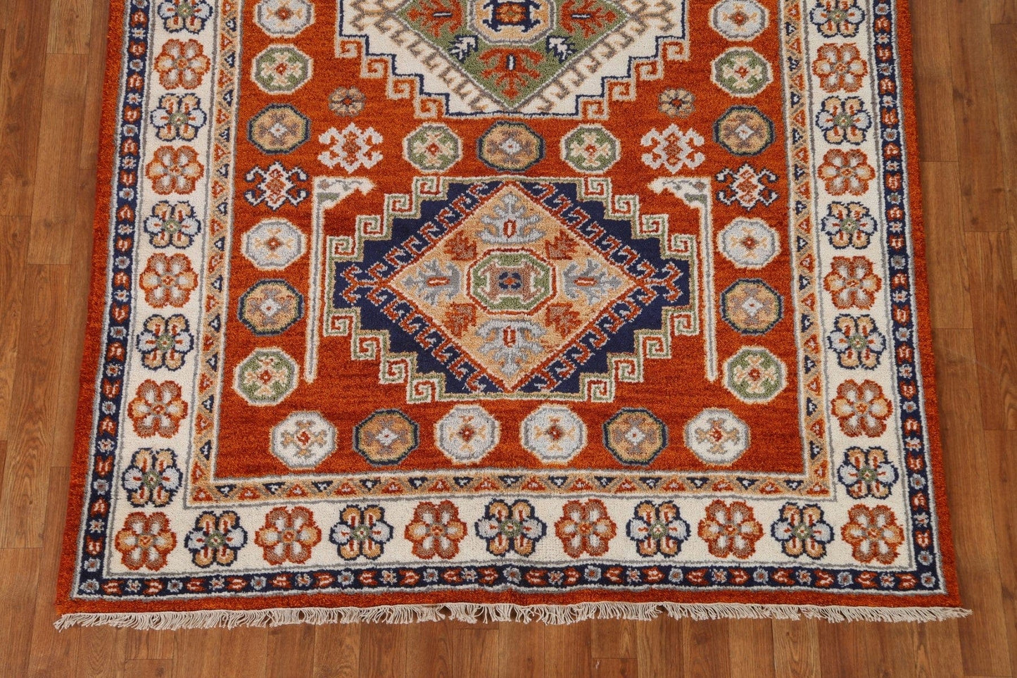 Geometric Kazak Oriental Area Rug 5x8