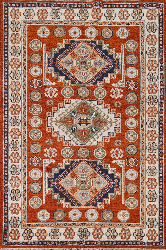 Geometric Kazak Oriental Area Rug 5x8