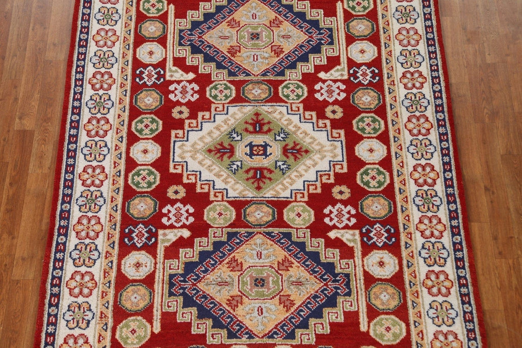 Geometric Red Kazak Oriental Area Rug 5x8