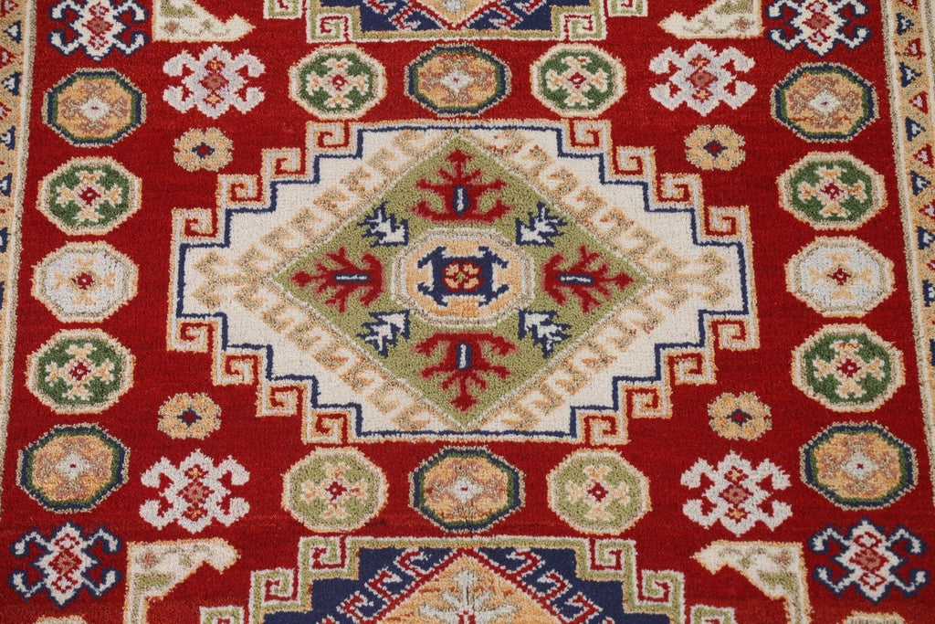 Geometric Red Kazak Oriental Area Rug 5x8