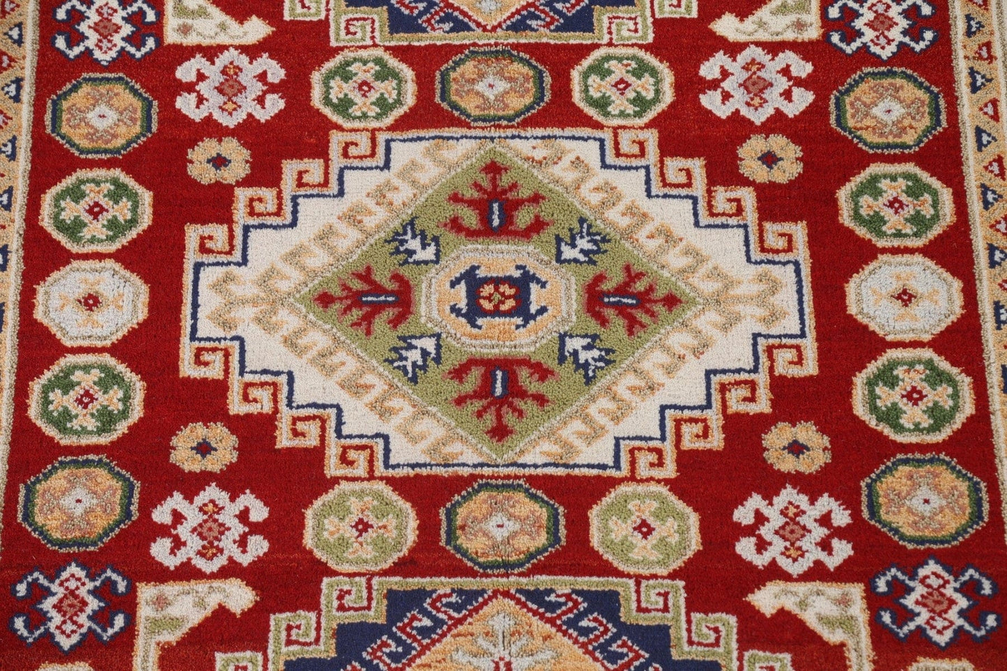 Geometric Red Kazak Oriental Area Rug 5x8