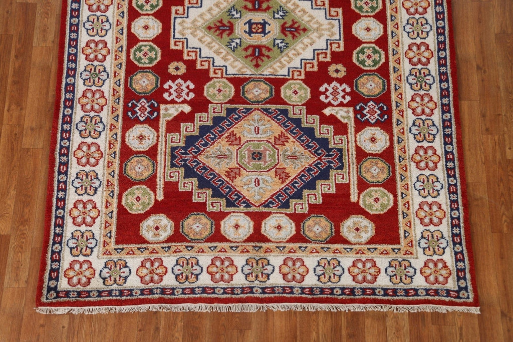 Geometric Red Kazak Oriental Area Rug 5x8