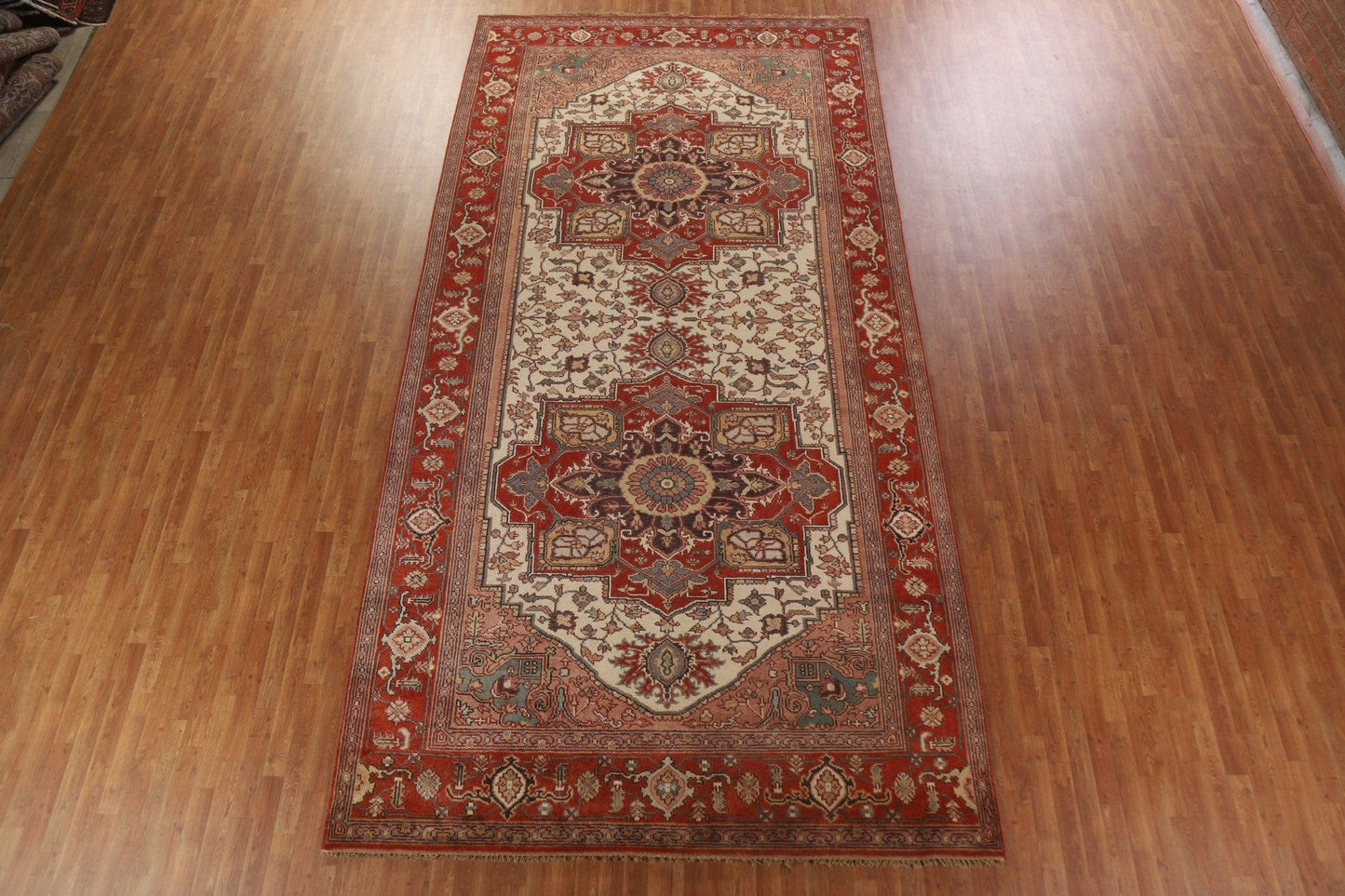 Geometric Large Heriz Serapi Oriental Rug 8x16