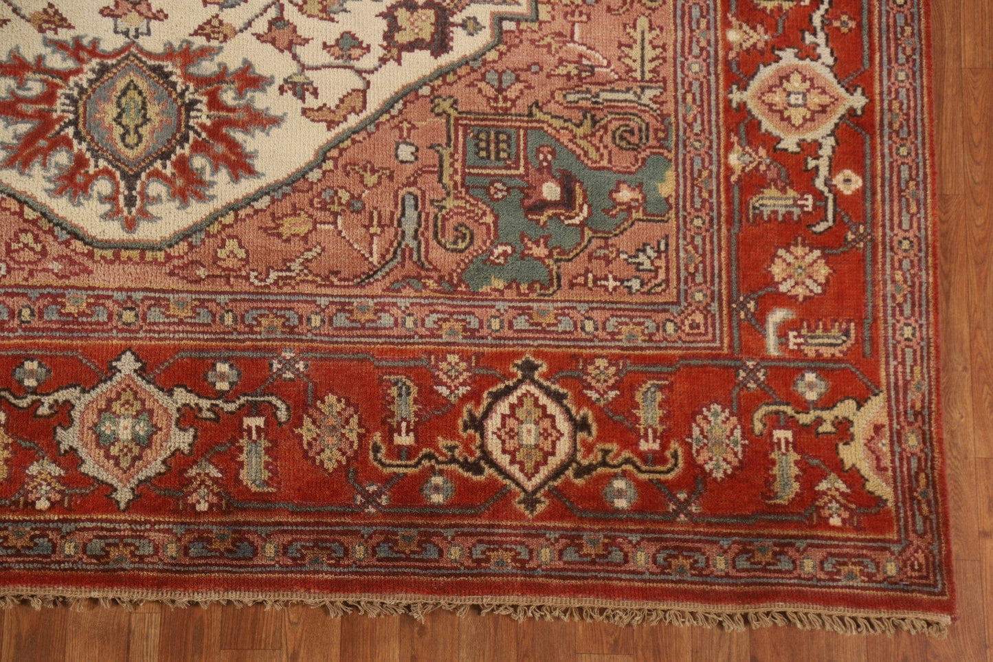 Geometric Large Heriz Serapi Oriental Rug 8x16