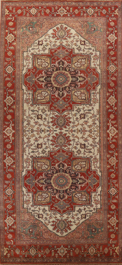 Geometric Large Heriz Serapi Oriental Rug 8x16