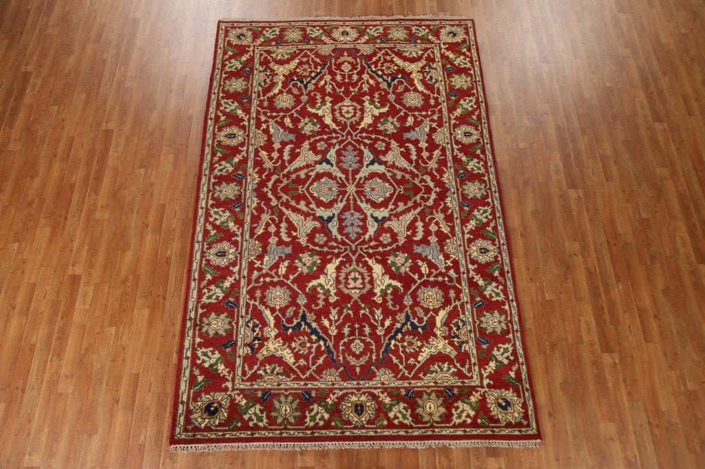 Red Wool Heriz Oriental Area Rug 6x9