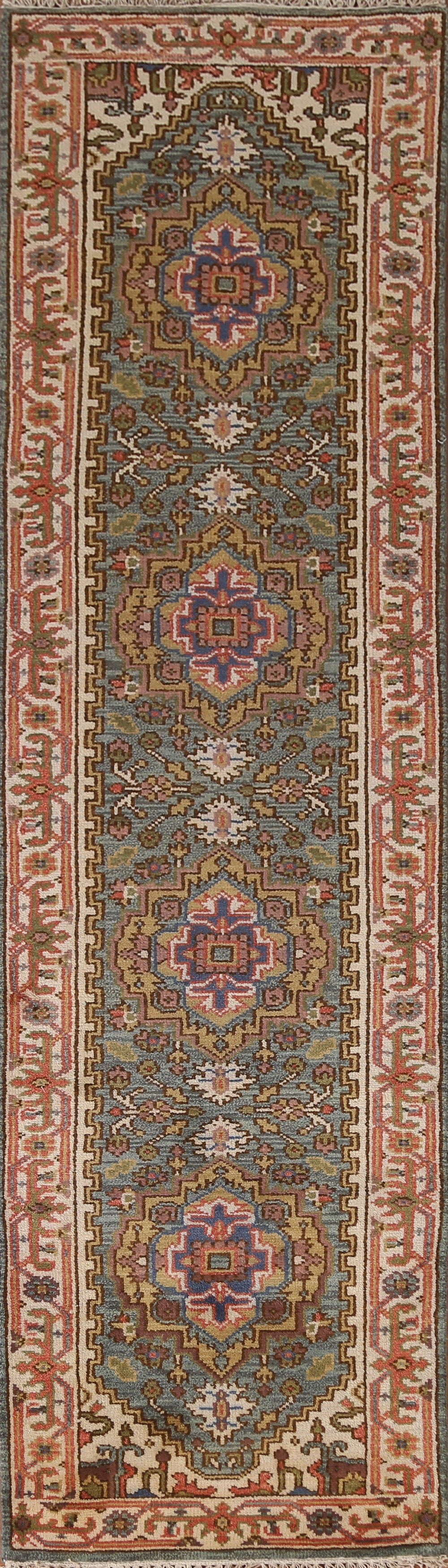 Geometric Heriz Serapi Oriental Runner Rug 3x10