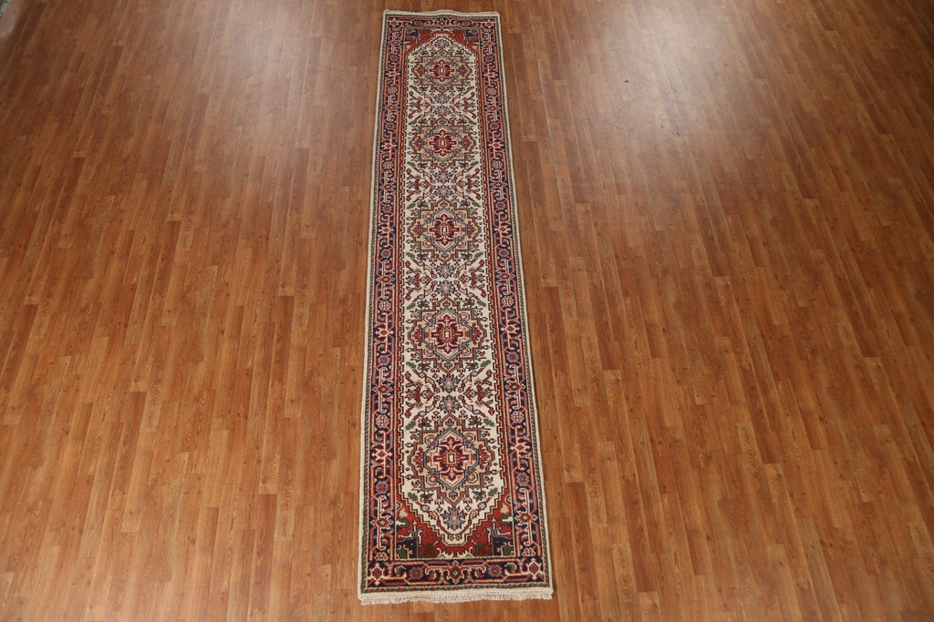 Ivory Heriz Serapi Oriental Runner Rug 3x12