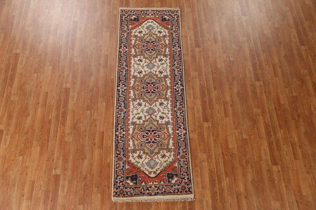 Geometric Heriz Serapi Oriental Runner Rug 3x8