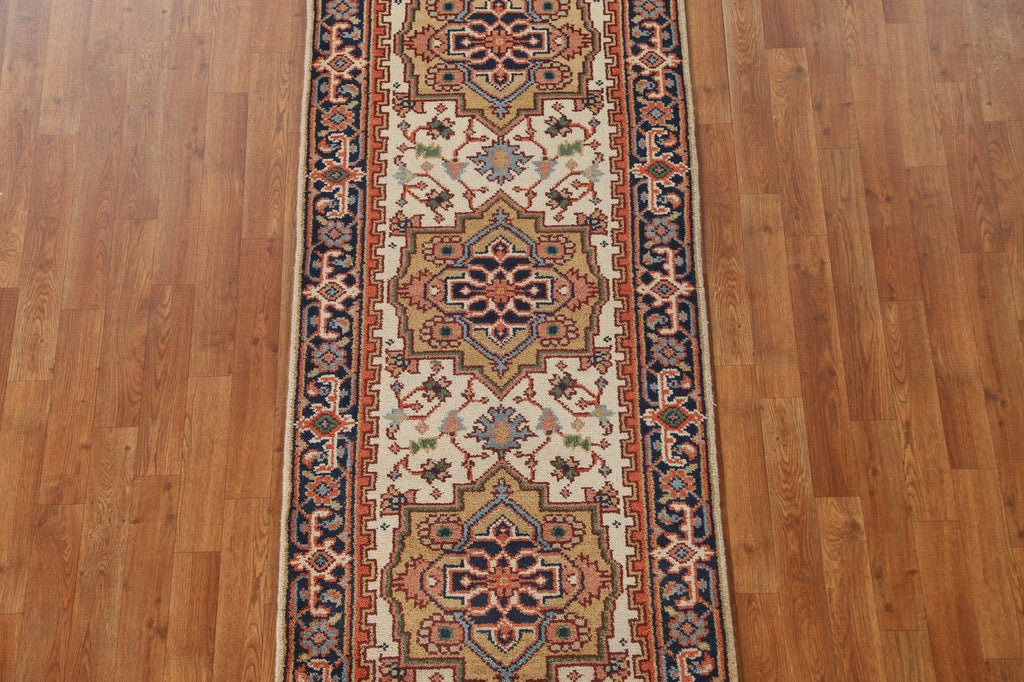 Geometric Heriz Serapi Oriental Runner Rug 3x8