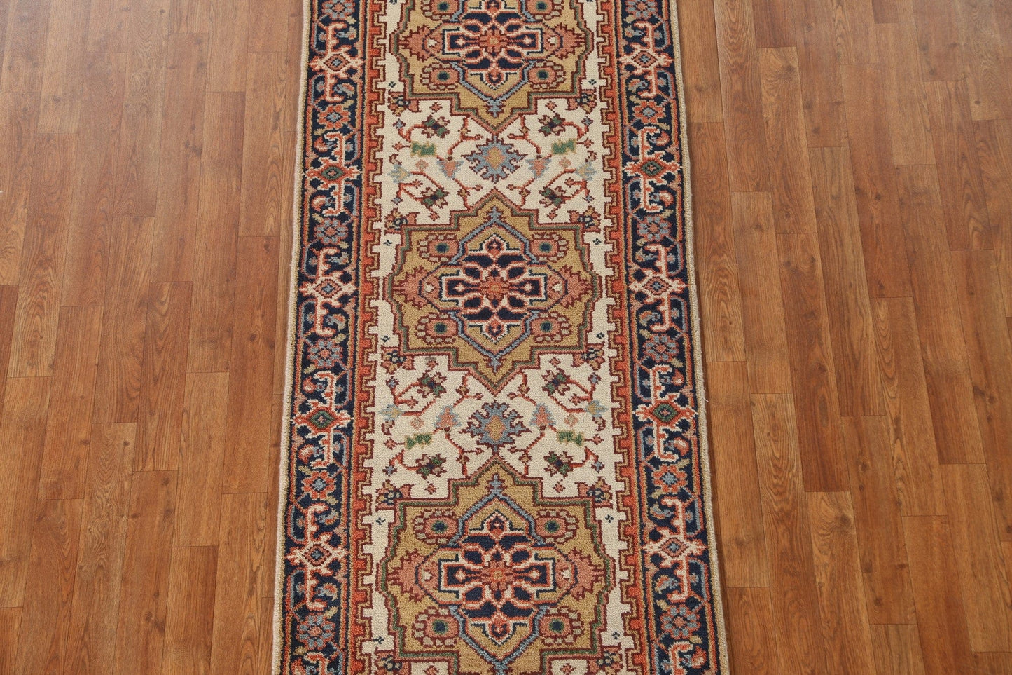 Geometric Heriz Serapi Oriental Runner Rug 3x8