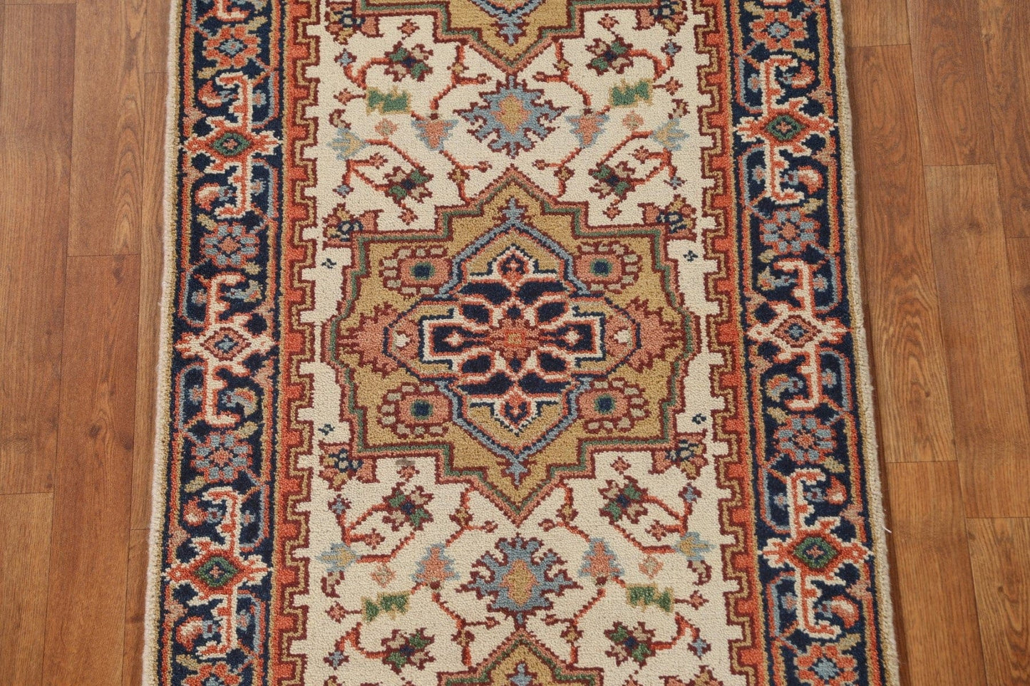 Geometric Heriz Serapi Oriental Runner Rug 3x8