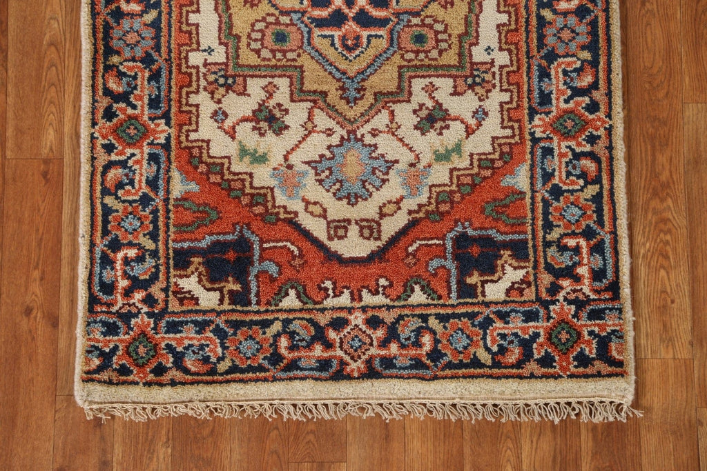 Geometric Heriz Serapi Oriental Runner Rug 3x8