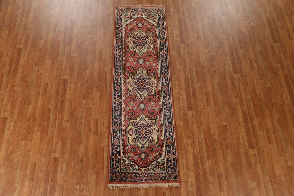 Geometric Heriz Serapi Oriental Runner Rug 3x8