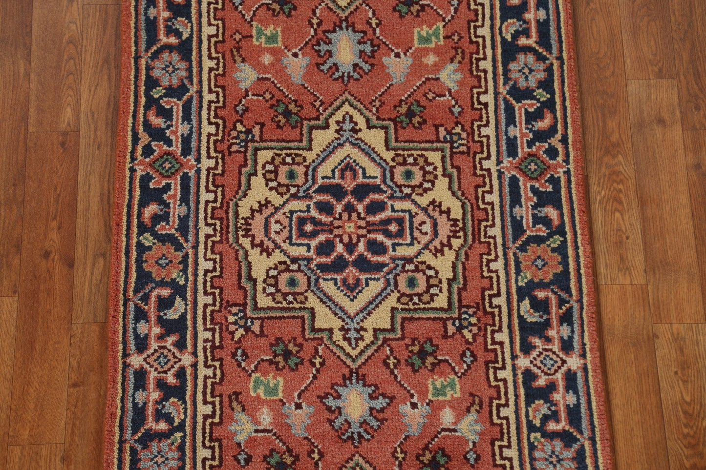 Geometric Heriz Serapi Oriental Runner Rug 3x8