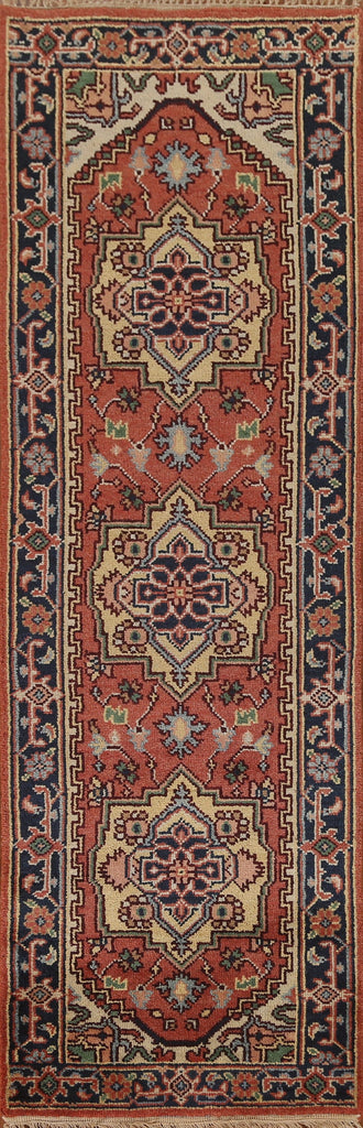 Geometric Heriz Serapi Oriental Runner Rug 3x8