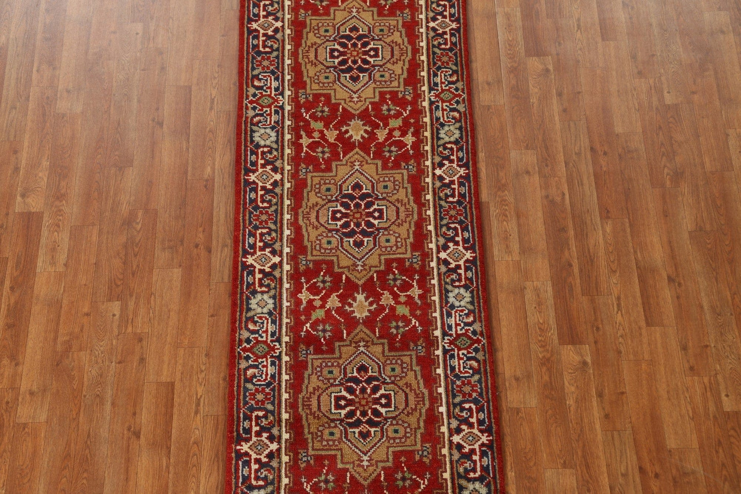 Red Heriz Serapi Oriental Runner Rug 2x8