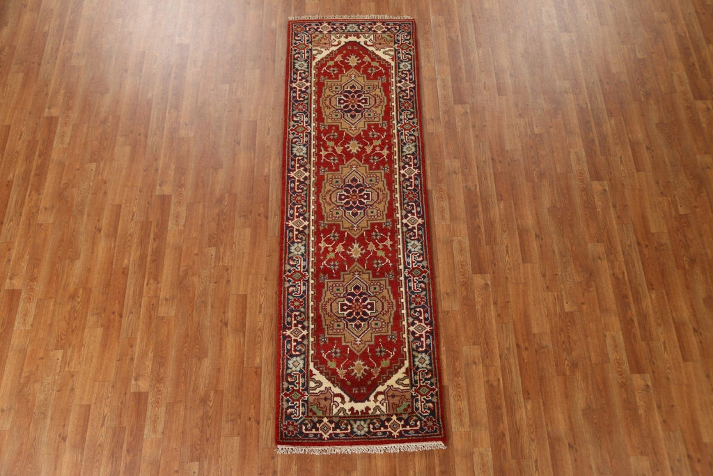 Red Heriz Serapi Oriental Runner Rug 2x8