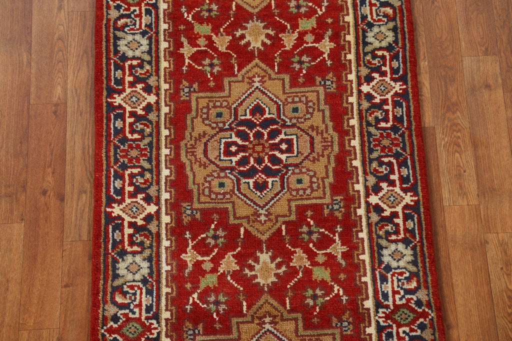 Red Heriz Serapi Oriental Runner Rug 2x8