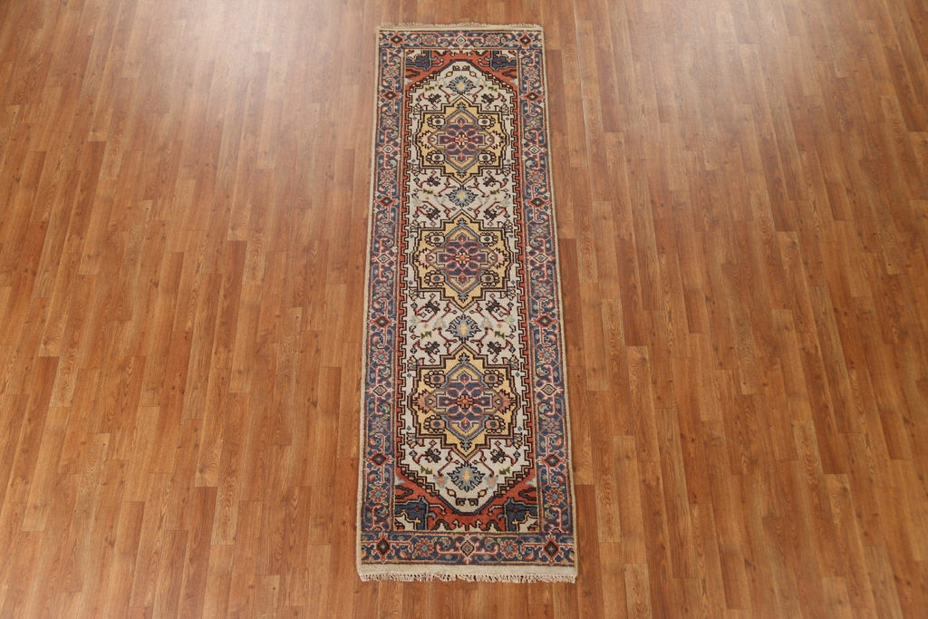 Geometric Heriz Serapi Oriental Runner Rug 3x8