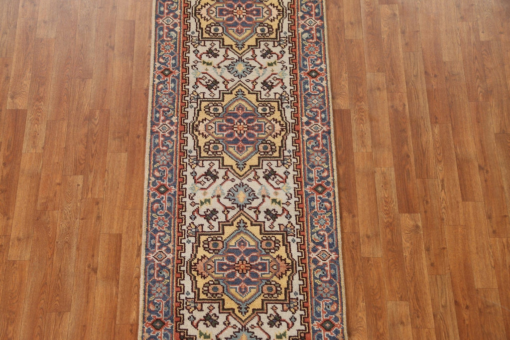 Geometric Heriz Serapi Oriental Runner Rug 3x8