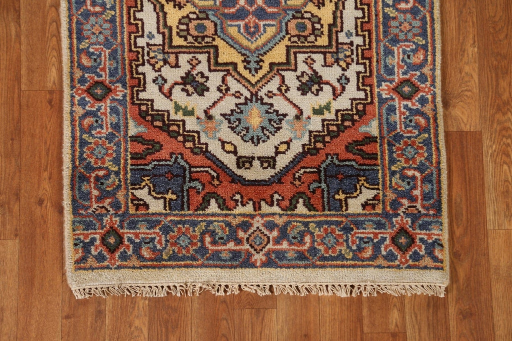 Geometric Heriz Serapi Oriental Runner Rug 3x8