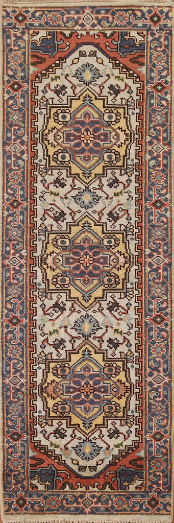 Geometric Heriz Serapi Oriental Runner Rug 3x8