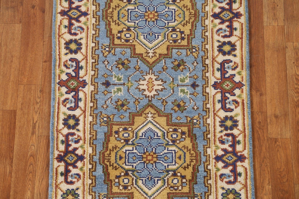 Light Blue Heriz Serapi Oriental Runner Rug 2x6