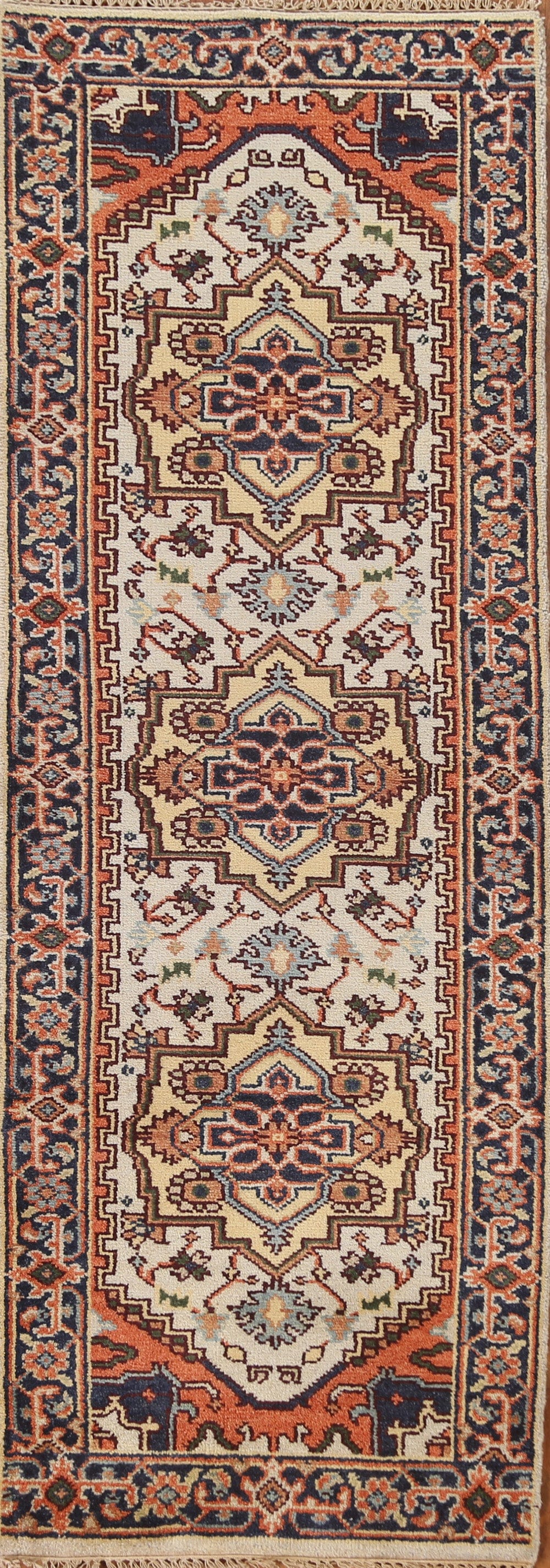 Geometric Heriz Serapi Oriental Runner Rug 3x8