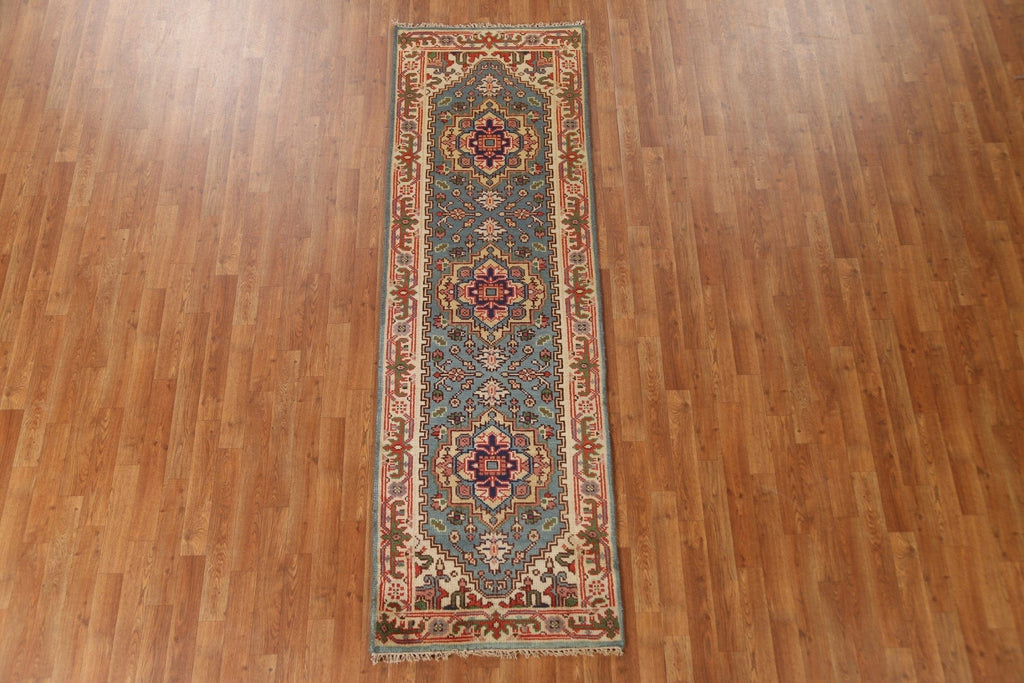 Handmade Heriz Serapi Oriental Runner Rug 3x8