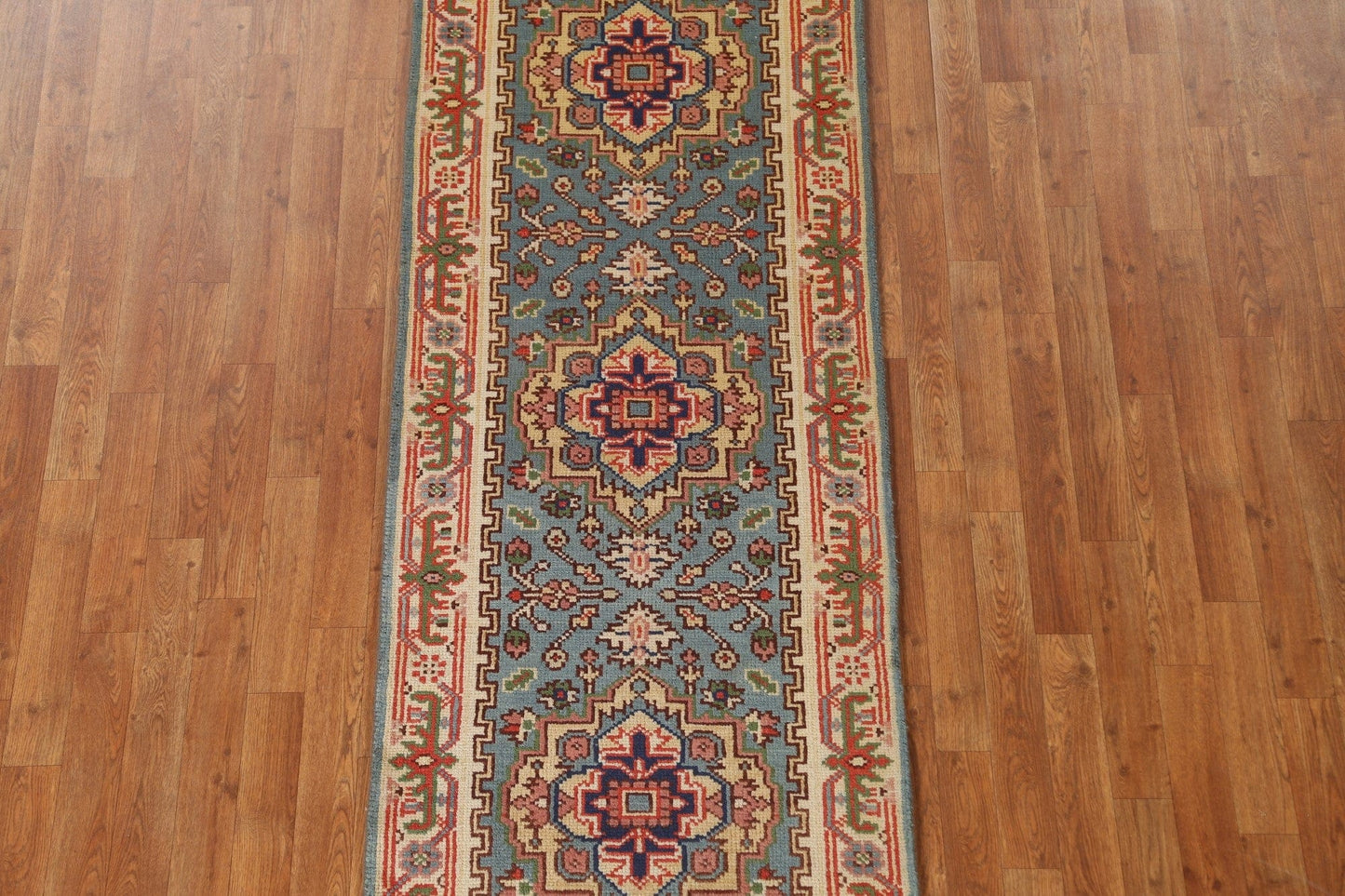 Handmade Heriz Serapi Oriental Runner Rug 3x8