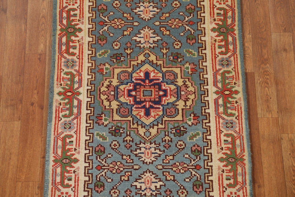 Handmade Heriz Serapi Oriental Runner Rug 3x8