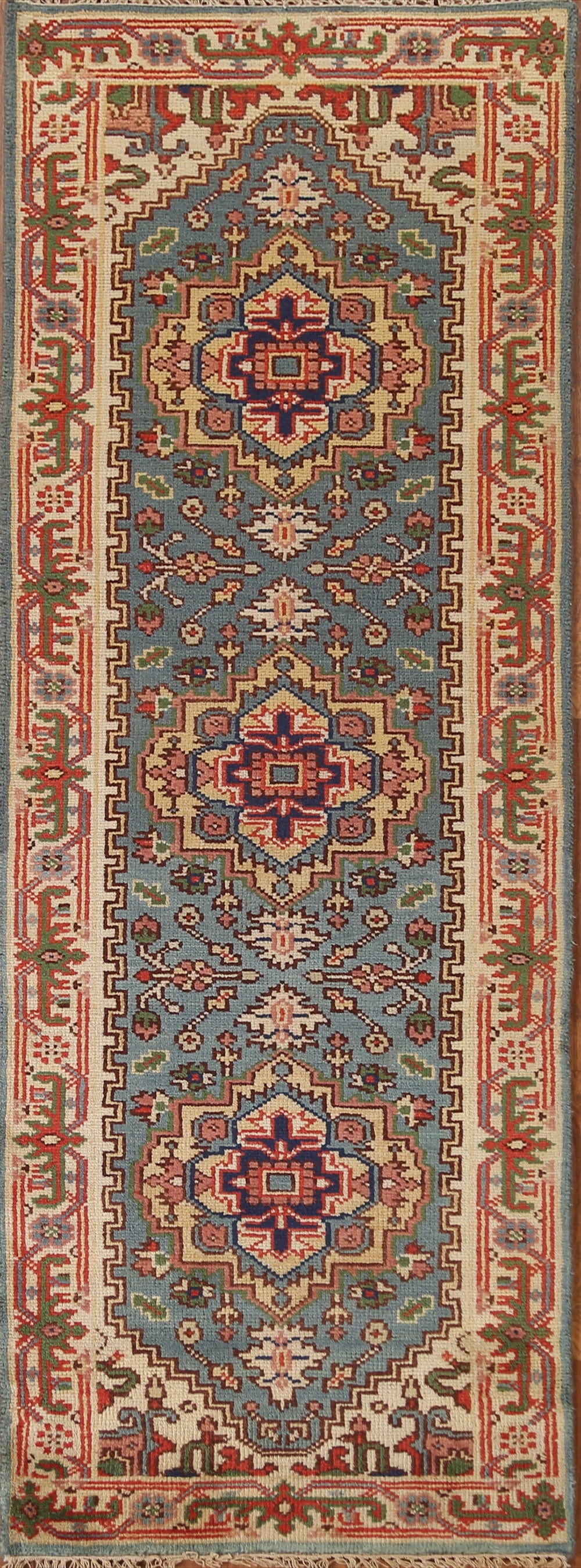 Handmade Heriz Serapi Oriental Runner Rug 3x8