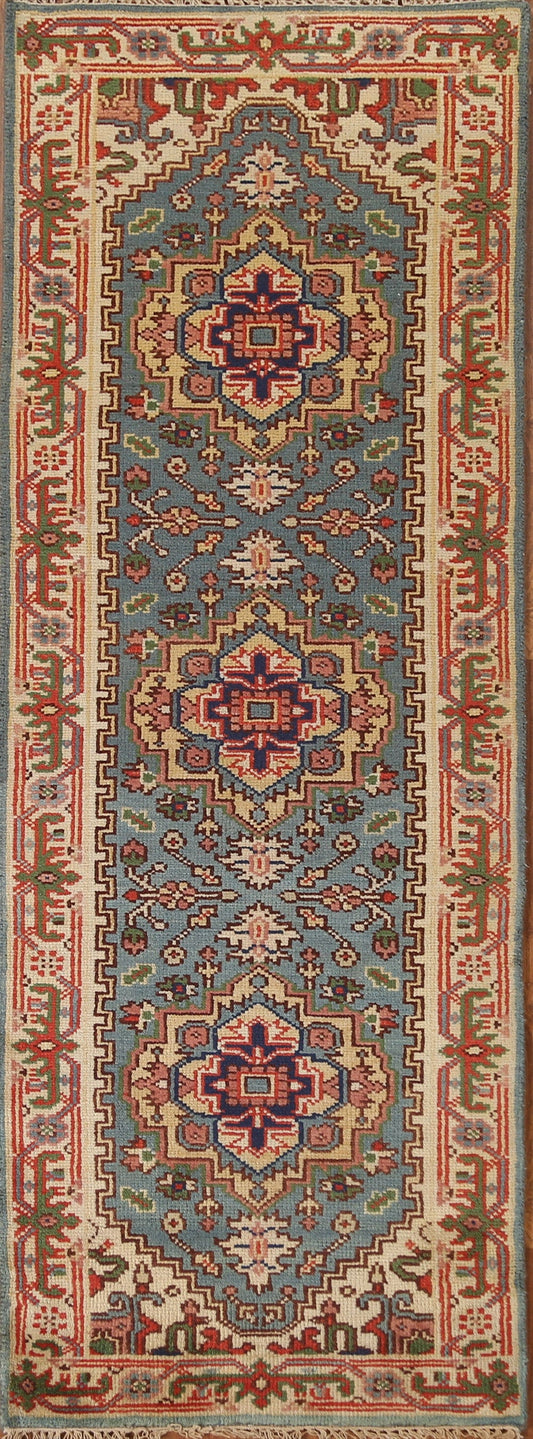 Handmade Heriz Serapi Oriental Runner Rug 3x8